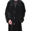 Sheared Beaver Winter Fur Warm Black Coat