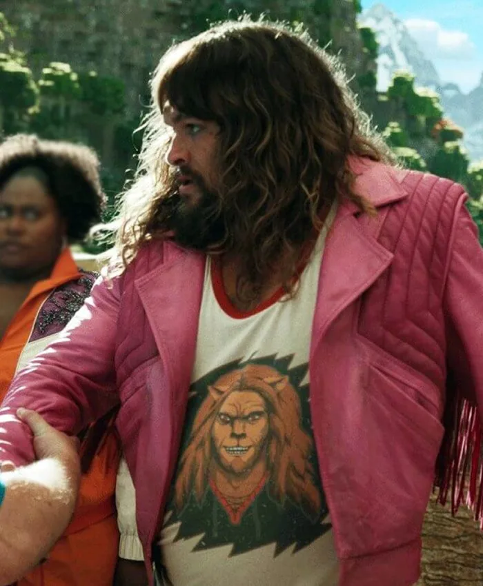A Minecraft 2025 Jason Momoa Leather Pink Jacket