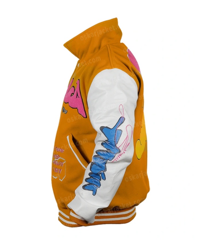 Order Now Boxy Fit Graffiti Letterman Varsity Jacket