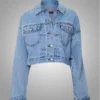 Shop Emily In Paris Camille Razat Blue Jean Jacket