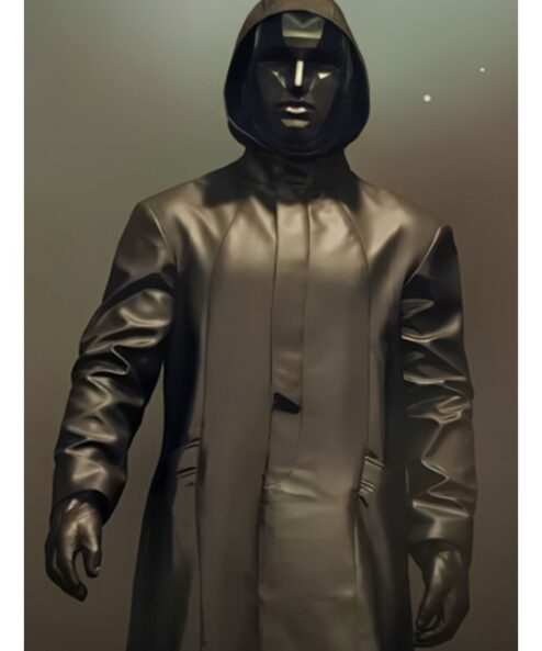 Tom Choi Series Squid Game Frontman Black Hooded Long Coat