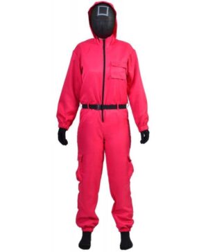 Order Now Squid Game TV Series 2021 Guards Pink Hooded Jumpsuit