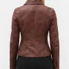 Shop Ramsey Brown Biker Leather Jacket For Women