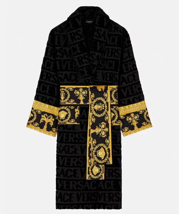 Short Versace Black Gold Robe Unisex