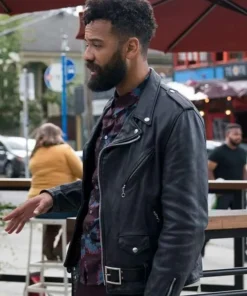 Shrill Lan Owens Black Leather Biker Jacket