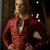Smallville Alexz Johnson Red Biker Leather Jacket