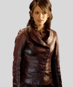 Smallville Lana Lang Real Maroon Leather Jacket