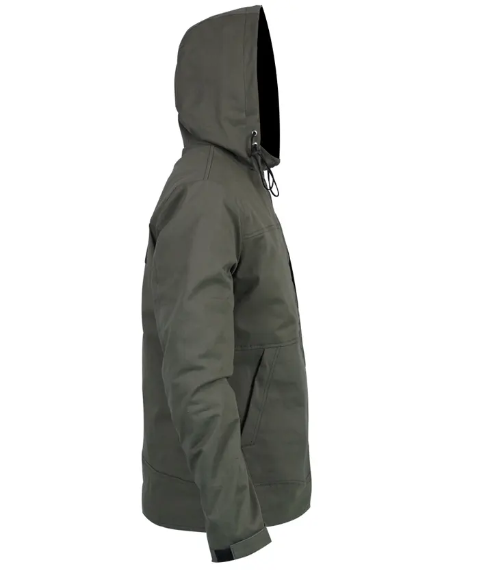 Snap-On Green Hooded Jacket For Men and Women