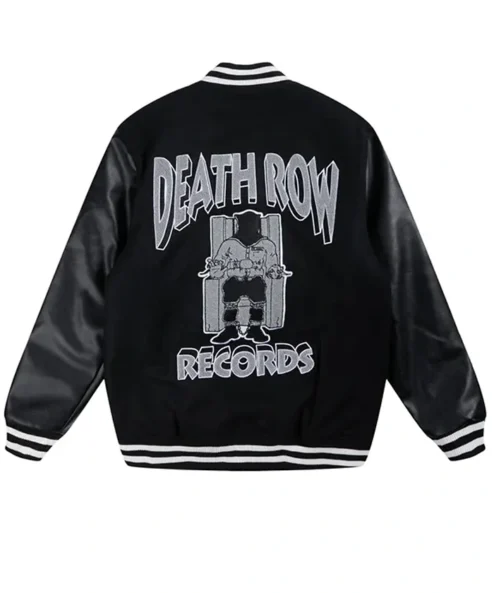 Snoop Dogg Chair Logo Varsity Black Jacket back look