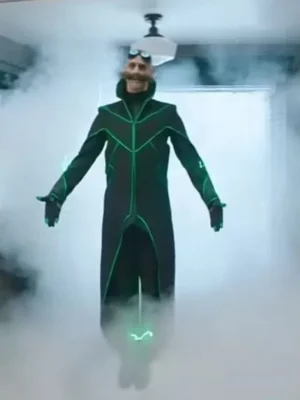 Sonic The Hedgehog 2 Dr. Ivo Robotnik Black Green Long Coat