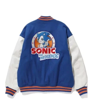Sonic the Hedgehog Blue And White Varsity Jacket