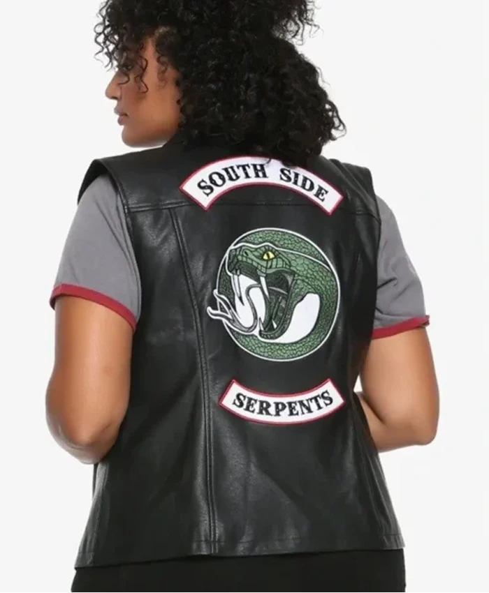 Southside Serpents Riverdale Gang Black Leather Vest back look