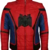 Spider Man Homecoming Red Leather Zip Up Jacket Front