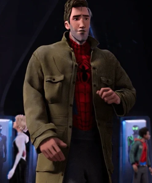 Spider Man Into The Spider Verse Peter B Parker Green Cotton Coat