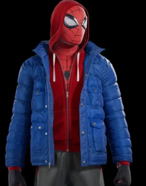 Spider-Man Miles Morales Blue Parachute Puffer Jacket