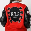 Spider-Man NYC 1962 Red and Black Varsity Jacket Back