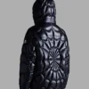 Spiderman Black Puffer Hooded Jacket back look