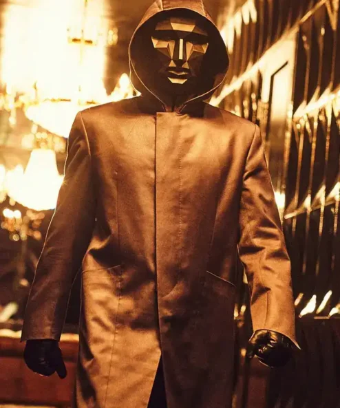 Squid Game Frontman Black Hooded Coat