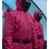 Cotton Squid Game Guards Pink Hooded Jumpsuit