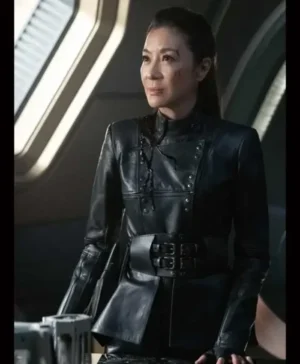 Star Trek Michelle Yeoh Discovery Black Leather Jacket