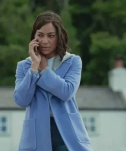 Stay Close Megan Pierce Blue Wool Long Coat