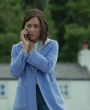 Stay Close Megan Pierce Blue Wool Long Coat