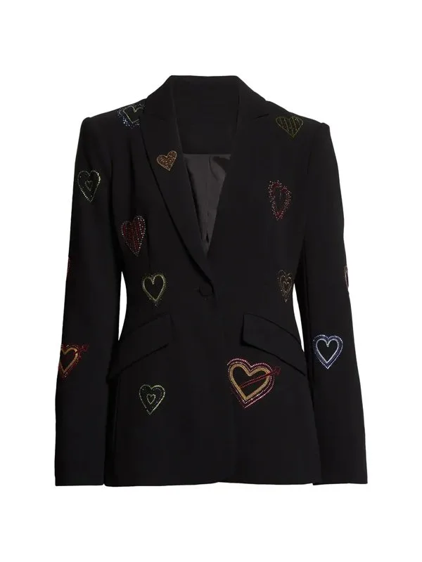 Stephanie Johnson Days Of Our Lives Sequin Heart Black Blazer