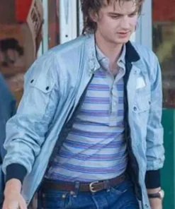 Steve Harrington Stranger Things Satin Bomber Jacket