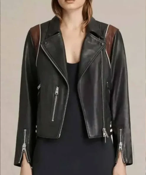 Stumptown Dex Parios Black Cropped Biker Jacket