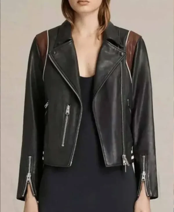 Stumptown Dex Parios Black Cropped Biker Jacket