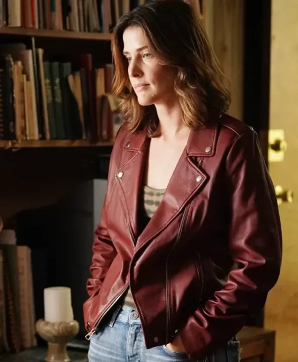 Stumptown S02 Cobie Smulders Red Leather Biker Jacket
