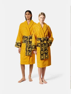 Stylish Printed Yellow Versace Robe
