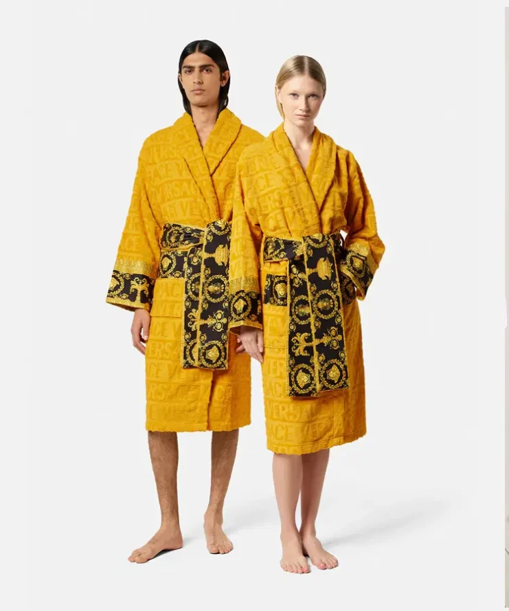 Stylish Printed Yellow Versace Robe