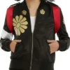 Suicide Squad Katana Black Satin Varsity Bomber Jacket