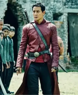 Sunny Into the Badlands Red Long Leather Coat