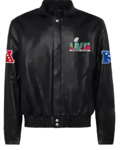Super Bowl LVII Black Leather Jacket