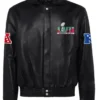 Super Bowl LVII Bomber Black Leather Jacket