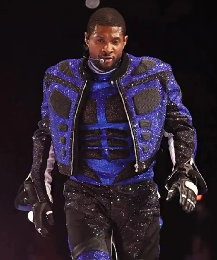 Super Bowl LVIII Blue and Black Usher Sequin Jacket