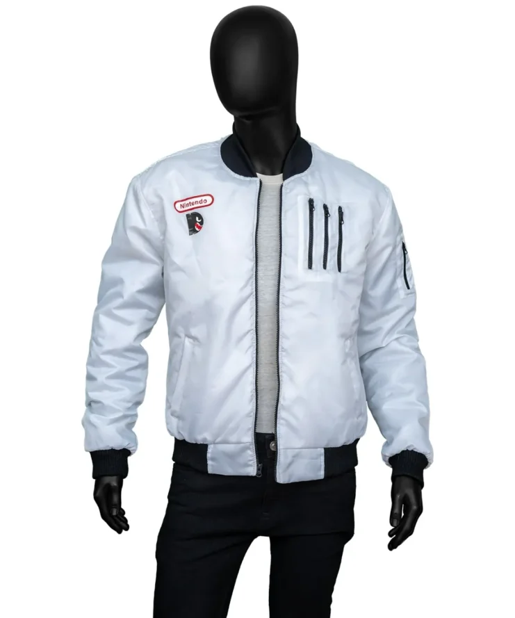 Super Mario Boo Satin Bomber Jacket