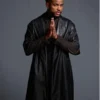 SuperFly Youngblood Priest Black Leather Trench Coat
