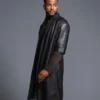 SuperFly Youngblood Priest Black Leather Trench Coat Side