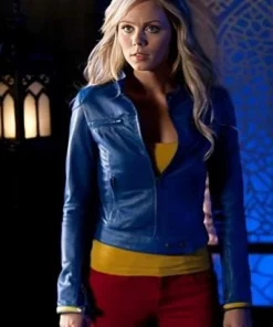 Supergirl Kara Kent Smallville Blue Leather Jacket