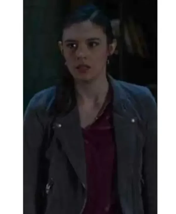 Supergirl Season 06 Nia Nal Grey Motorcycle Suede Leather Jacket