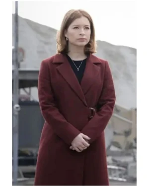 Superman And Lois Leslie Wool Maroon Notch Collar Coat