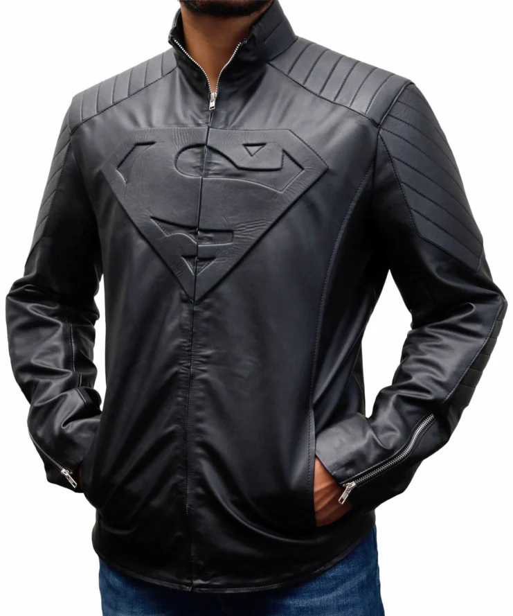 Superman Smallville Black Leather Jacket