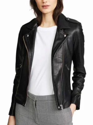 Superman and Lois Lane Black Biker Leather Jacket