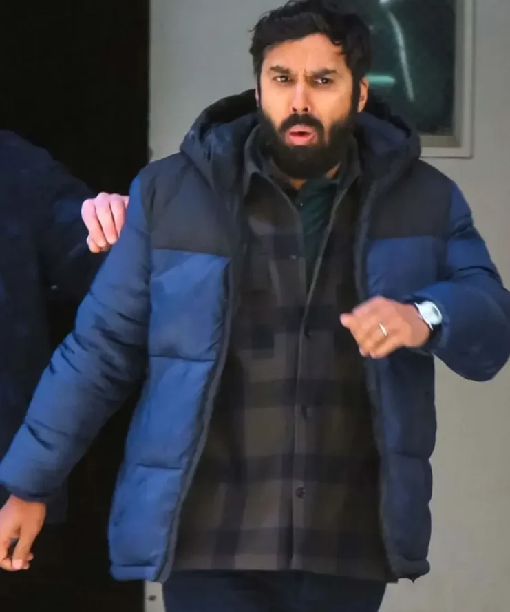 Suspicion S01 Aadesh Chopra Blue and Black Puffer Jacket