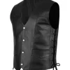 TV Series The Walking Dead Daryl Dixon Black Leather Vest with Angel Wings Patches