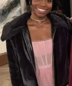 Tabyana-Ali-General-Hospital-2023-Black-Fur-Jacket