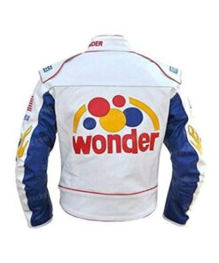 Get this Now Talladega Nights Ricky Bobby Wonder Bread Racing Leather Jacket
